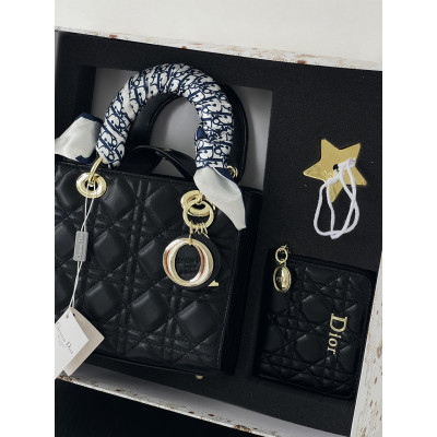 Женская сумка клатч Кристиан Диор черный Dior набор подарочный женский сумка с кошельком