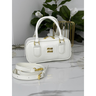 Сумка женская Miu Miu Arcadie Leather белый классический кросс боди Миу Миу