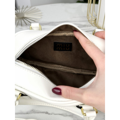 Сумка женская Miu Miu Arcadie Leather белый классический кросс боди Миу Миу
