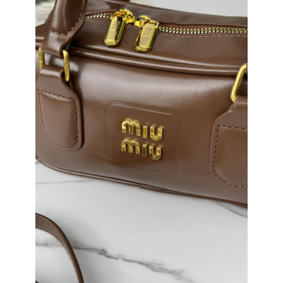 Сумка женская Miu Miu Arcadie Leather коричневый классический кросс боди Миу Миу
