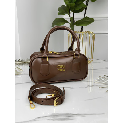Сумка женская Miu Miu Arcadie Leather коричневый классический кросс боди Миу Миу