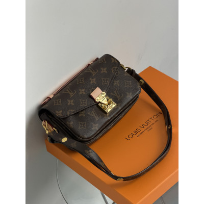 Женская сумка Луи Виттон коричневый Metis. Подарочный набор Louis Vuitton женский 4 предмета