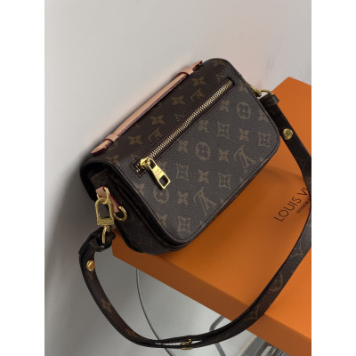 Женская сумка Луи Виттон коричневый Metis. Подарочный набор Louis Vuitton женский 4 предмета