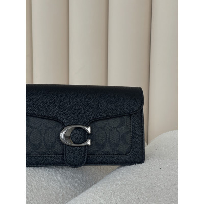 Женская сумка клатч Coach Tabby черно-серый Коуч через плечо