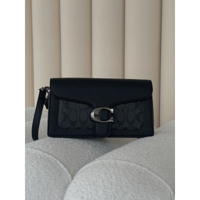 Женская сумка клатч Coach Tabby черно-серый Коуч через плечо