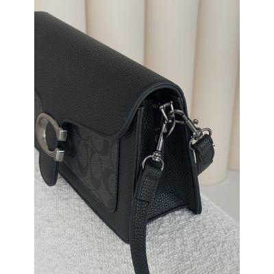 Женская сумка клатч Coach Tabby черно-серый Коуч через плечо