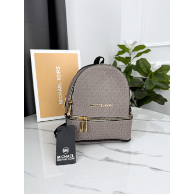 Рюкзак Michael Kors серый с черными ручками мини Майкл Корс рюкзак женский