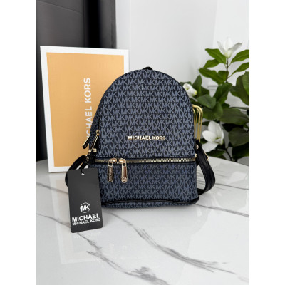 Рюкзак Michael Kors черный с черными ручками мини Майкл Корс рюкзак женский