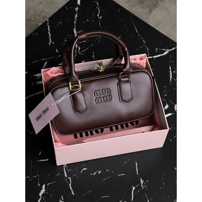 Сумка женская Miu Miu Arcadie Leather Bag бургунди кросс боди Миу Миу