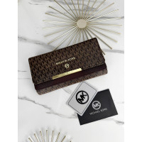 Кошелек Michael Kors большой  двойной Мишель Корс женский коричневый