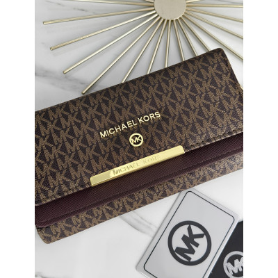 Кошелек Michael Kors большой  двойной Мишель Корс женский коричневый