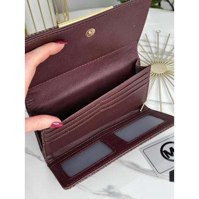 Кошелек Michael Kors большой  двойной Мишель Корс женский коричневый