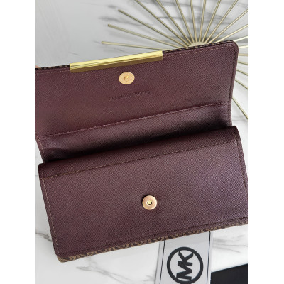 Кошелек Michael Kors большой  двойной Мишель Корс женский коричневый