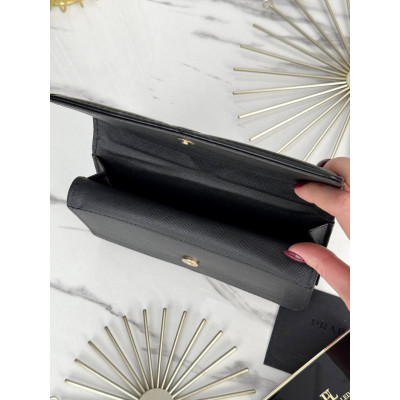 Кошелек Prada большой  двойной Прада  женский коричневый