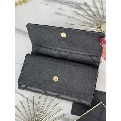 Кошелек Prada большой  двойной Прада  женский коричневый