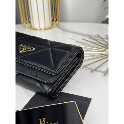 Кошелек Prada большой  двойной Прада  женский коричневый