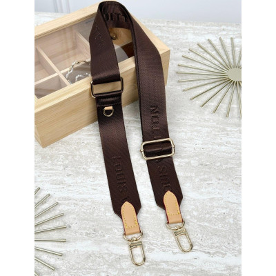 Ремень на сумку текстильный коричневый Louis Vuitton Луи Виттон