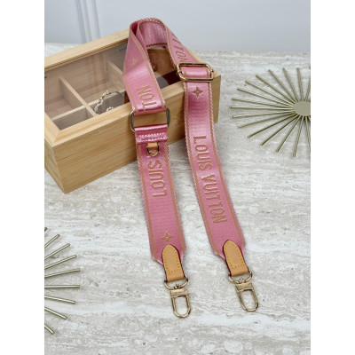 Ремень на сумку текстильный розовый Louis Vuitton Луи Виттон