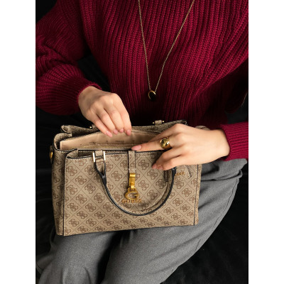 Сумка женская Guess James medium бежевый через плечо Гесс Премиум