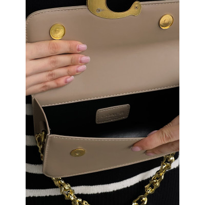 Женская сумка клатч Coach Idol Bag бежевый на цепочке Коуч