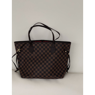 Сумка женская Louis Vuitton Neverfull коричневый шахматный шопер  Луи Виттон