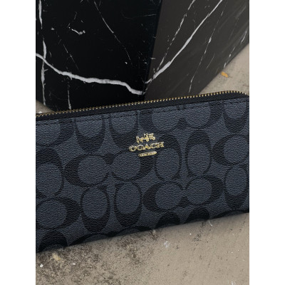 Женский кошелек Coach черный  на много отделений большой Коуч