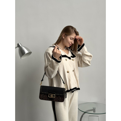 Женская сумка Coach Morgan коричневый кросс боди  Коуч Premium