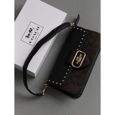 Женская сумка Coach Morgan коричневый кросс боди  Коуч Premium