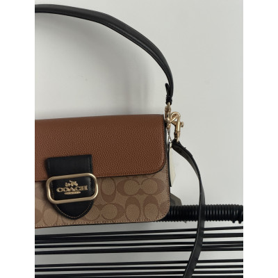 Женская сумка Coach Morgan бежевый кросс боди  Коуч Premium