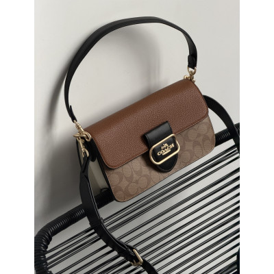 Женская сумка Coach Morgan бежевый кросс боди  Коуч Premium