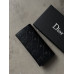 Женский кошелек Christian Dior черный стеганый двойной Диор