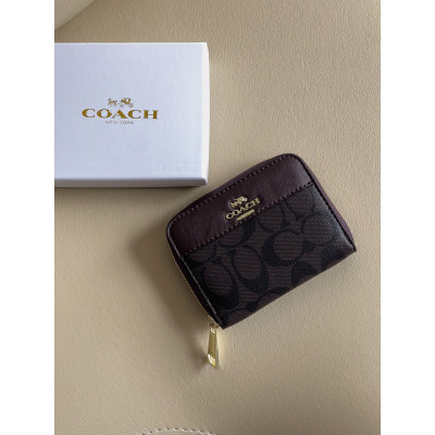 Кошелек Coach, Коуч женский мини коричневый